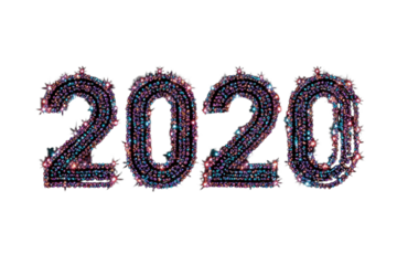 set of 2020 text design