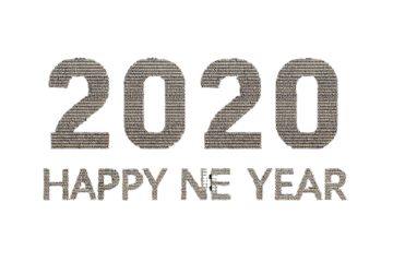 set of 2020 text design