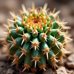 Arid plant with defensive needle-like protrusions
