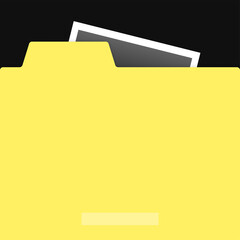 노란 파일과 사진