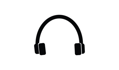 Black headphones isolated on white background