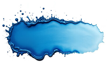 Obraz premium Bright blue paint splash creates an artistic element on a white background during a creative process at an art studio