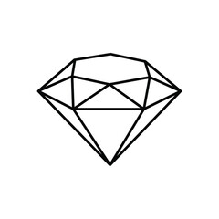 Diamond icon, vector outlined icon