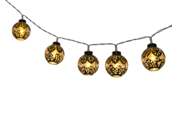 Decorative light string display home indoor ambiance isolated PNG