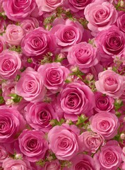 Naklejka premium Closeup Of Many Pink Roses