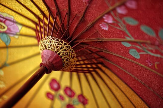 Closeup Of Ornamental Vintage Umbrella - Powered by Adobe