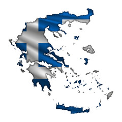 Flag Greece in the form of a map