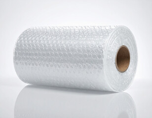 Bubble Wrap Roll for Packaging Protection on White Background