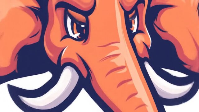 Angry elephant cartoon mascot