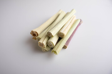 dry lemongrass on white background