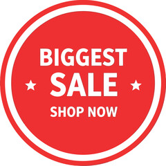 Biggest sale red circle badge shop now