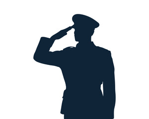 Silhouette of a military officer giving a salute