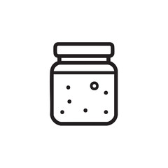 A simple drawing of a closed jar with contents.