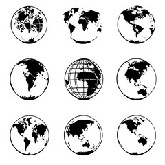 Obraz premium set of vector globes