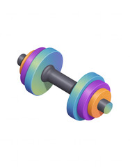 Vibrant colorful dumbbell representing strength training and healthy lifestyle choices for modern fitness