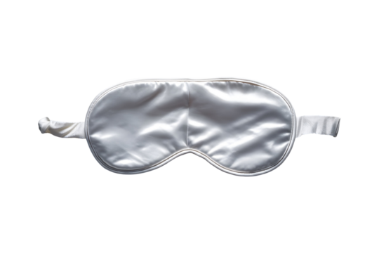 Satin eye mask on a transparent background for sleeping and relaxation needs
