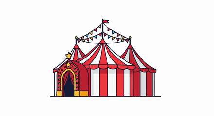 Obraz premium Classic Red and White Striped Circus Tent with Bunting.