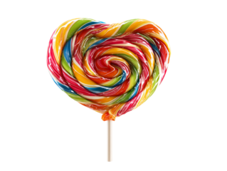 Colorful heart lollipop transparent background