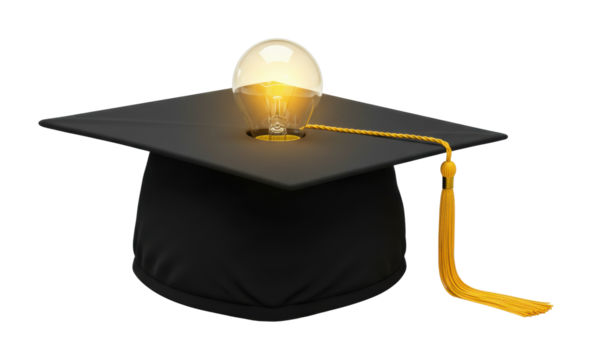 Innovative graduation celebration campus bright environment inspirational concept isolated PNG