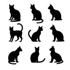 black silhouettes of cats © Sketch