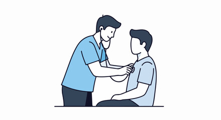 Doctor Examining Patient with Stethoscope.