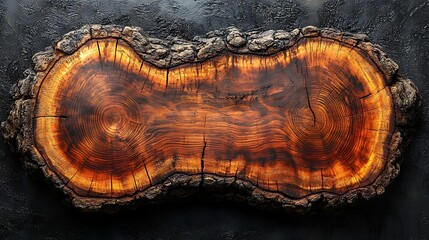 Wooden cutting board cross section