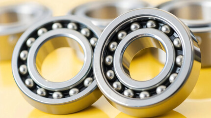 Obraz premium Machinery manufacturing detailed ball bearings for mechanisms, repairs, and bearing section