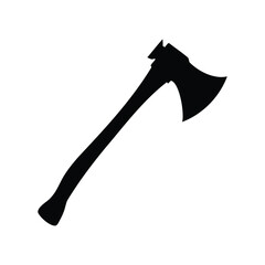 Axe Tool Silhouette on White Background, Woodworking, Outdoors, Simple Design, camp axe silhouette vector illustration
