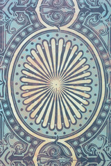 scrapbook paper with a traditional ceiling medallion or ceiling rosette shape and other elements