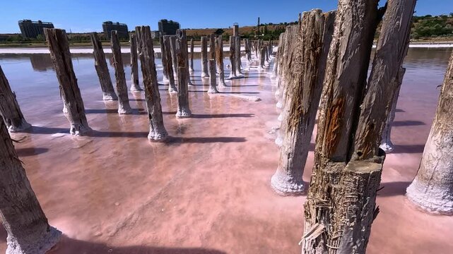 Drying Kuialnyk Estuary, white table salt, Sodium Chloride crystals