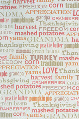 Thanksgiving themed scrapbooking paper with text