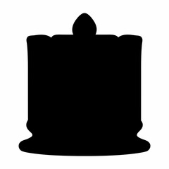 Black silhouette of a vintage candle holder, decorative and simplistic design