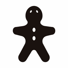 Obraz premium Silhouette of a black gingerbread man, simple and elegant holiday theme