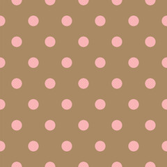 Classy seamless polka dot pattern with warm golden background and soft pink dots. Great for stationery, wrapping, and home decor.