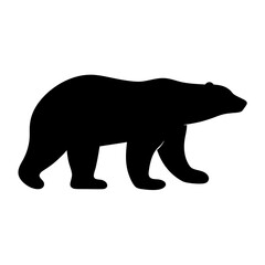 Silhouette of a powerful bear walking majestically across the screen