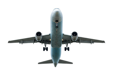 Airplane taking off from airport runway at sunrise aerial capturing dynamic flight experience isolated PNG