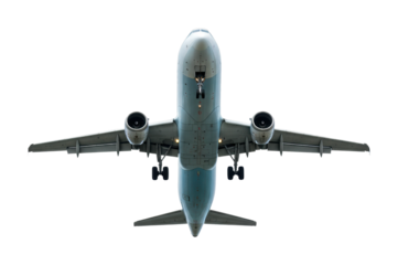 Airplane taking off from airport runway at sunrise aerial capturing dynamic flight experience isolated PNG