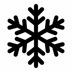 Obraz premium Simple Black Snowflake Icon with Rounded Edges on White Background Image