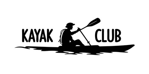 Kayak Club Logo with Paddler Silhouette