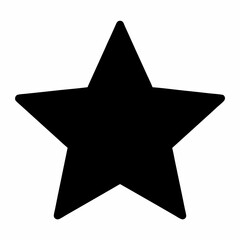 Fototapeta premium Solid black star with a slight rounding of the edges in white background