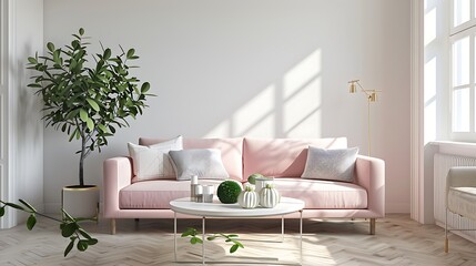 Modern Luxury Home Interior Bedroom Design with Mockup Frame , Wall Poster (3d Render)