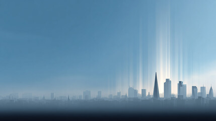 background of london skyline and tech lines