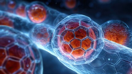 glowing cells microscopic structure