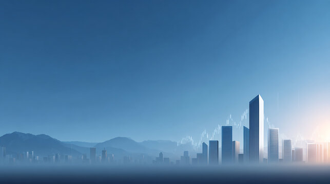 background of modern city skyline and stock index - Powered by Adobe
