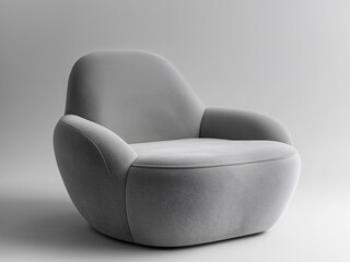 Minimalist Gray Armchair Studio Shot, Contemporary Furniture for Interior Design