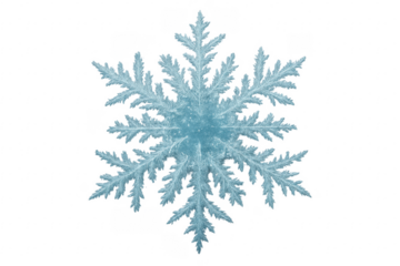Intricate snowflake with transparent background, ideal for winter, Christmas, or cold themed projects