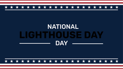 National Lighthouse day wallpaper with lighthouse and colorful patriotic typography design background