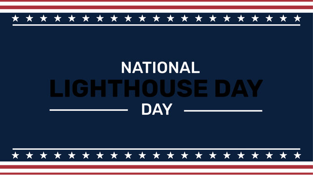 National Lighthouse day wallpaper with lighthouse and colorful patriotic typography design background