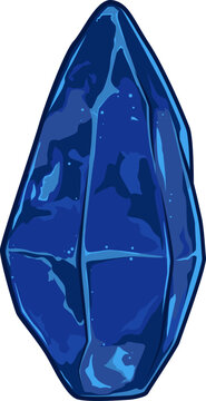 Blauer Saphir Heilstein als Illustration mit facettenreicher Struktur

