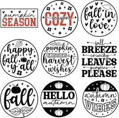 Fototapeta premium fall round sign svg design, fall svg design bundle